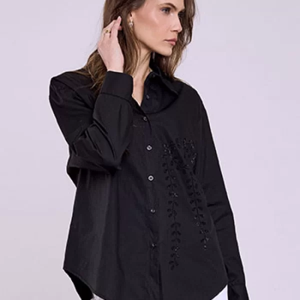 Πουκάμισο μονόχρωμο με strass SQ7569.3396+1