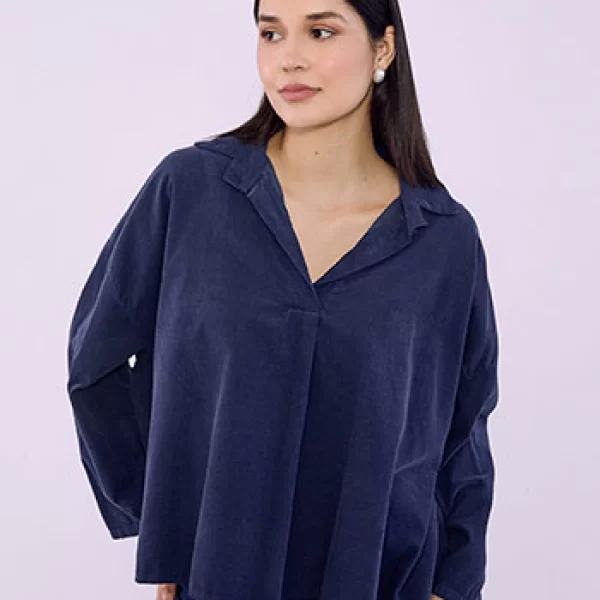 Μπλούζα κοτλέ με γιακά SQ7639.4104+5