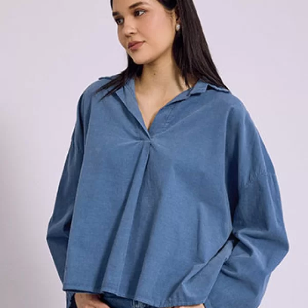 Μπλούζα κοτλέ με γιακά SQ7639.4104+4