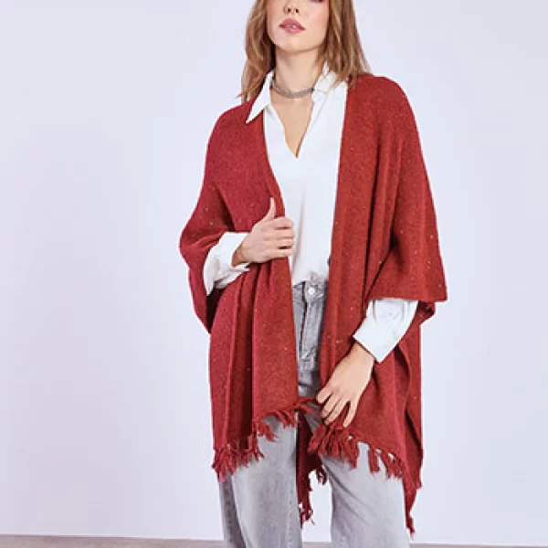 Κάπα μεταλλιζέ με παγιέτες και μαλλί WT673.9905+3