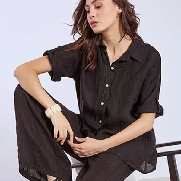 Πουκάμισο λινό ασύμμετρο SN7639.3501+4