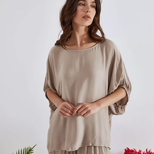 Μπλούζα με κουμπί στο πίσω μέρος SN7587.4838+2