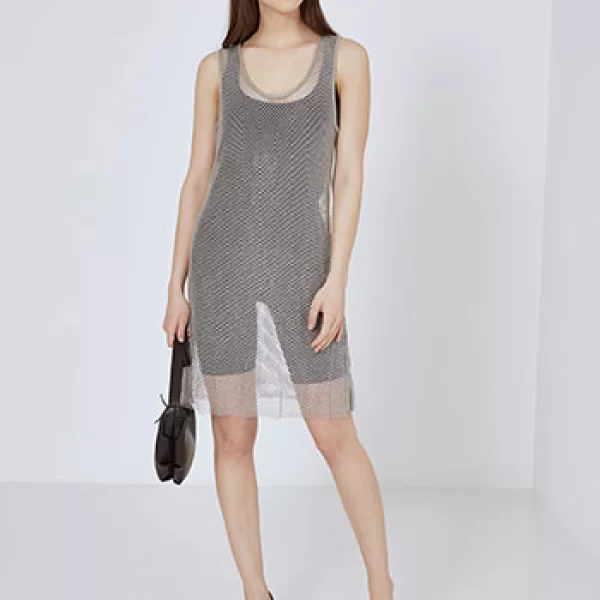 Φόρεμα μίνι δίχτυ με strass SN9423.8816+2