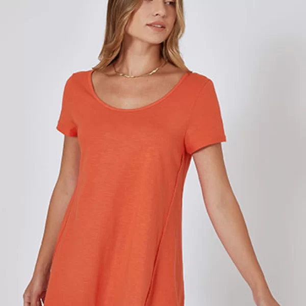 Βαμβακερή μπλούζα με ασύμμετρο τελείωμα SM9428.4957+6