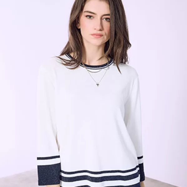 Μπλούζα με μεταλλιζέ ρίγες SQ7616.4550+6