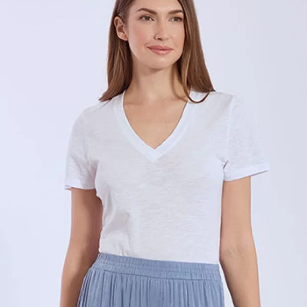 T-shirt βαμβακερό με V λαιμόκοψη SN9489.4795+3