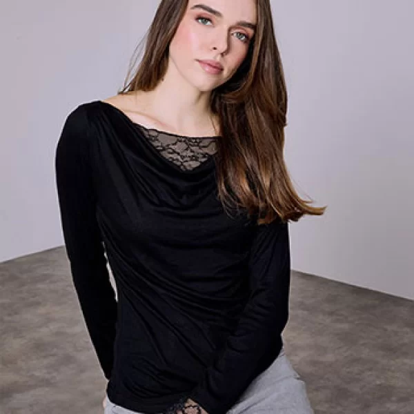 Μπλούζα με ντραπέ λαιμόκοψη SQ9844.4390+4