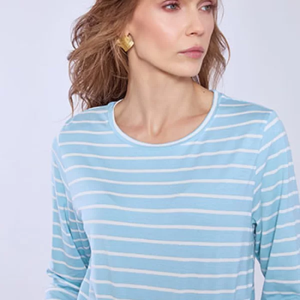 Μπλούζα ριγέ με βαμβάκι SQ7616.4605+3