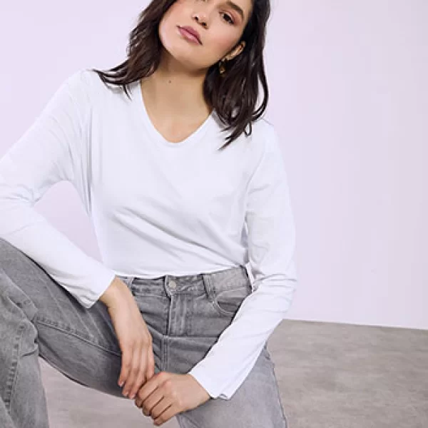 Μπλούζα μονόχρωμη με βαμβάκι SQ7616.4216+2