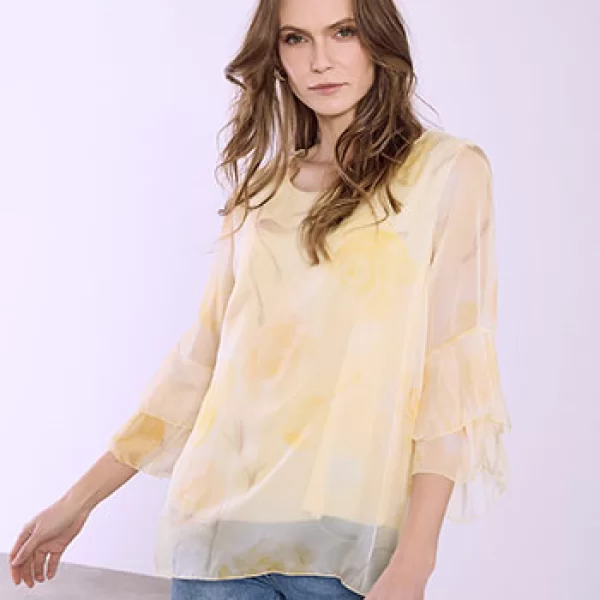 Μπλούζα ημιδιάφανη φλοράλ SQ7569.4847+1