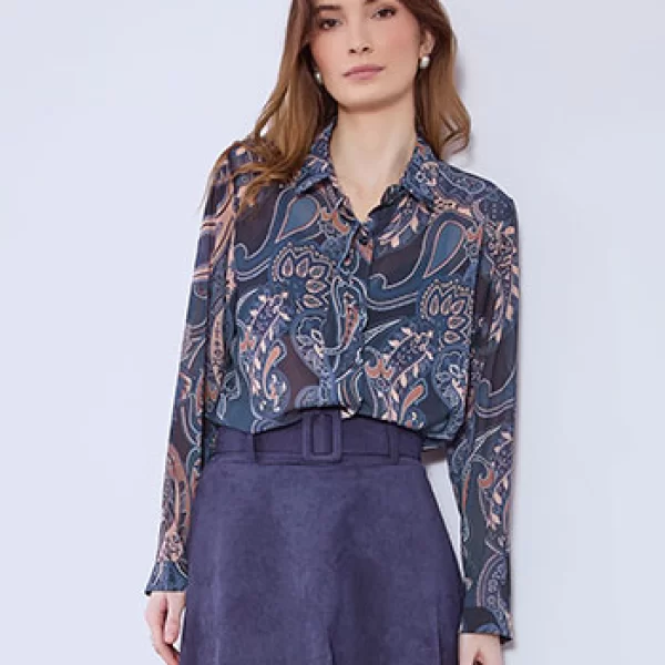 Πουκάμισο ημιδιάφανο με λαχούρια SQ9420.3504+2