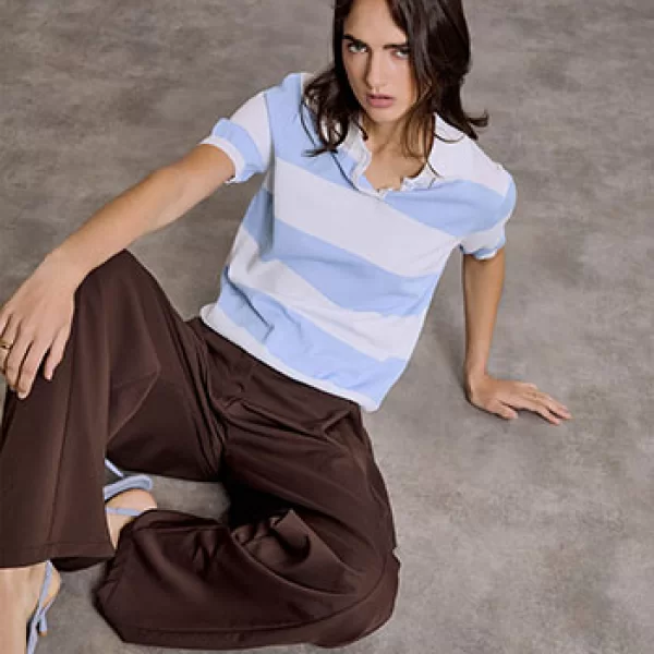 Μπλούζα ριγέ με γιακά SQ7561.4045+2