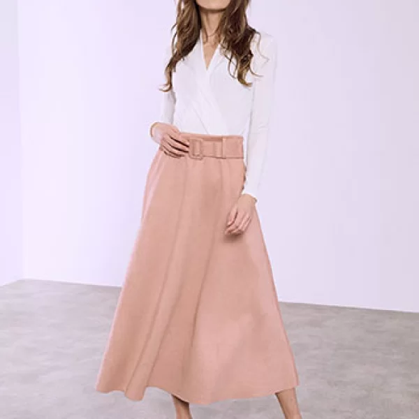 Φούστα μίντι με όψη σουέντ SQ9420.2535+6