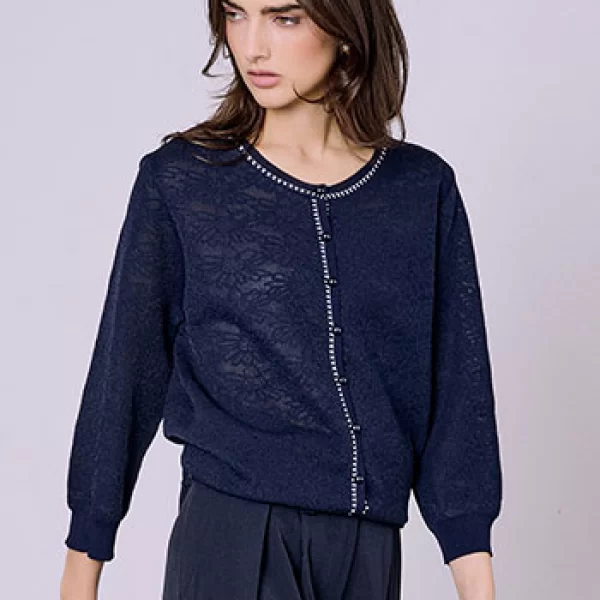 Ζακέτα με πέρλες κουμπιά SQ7616.5532+4