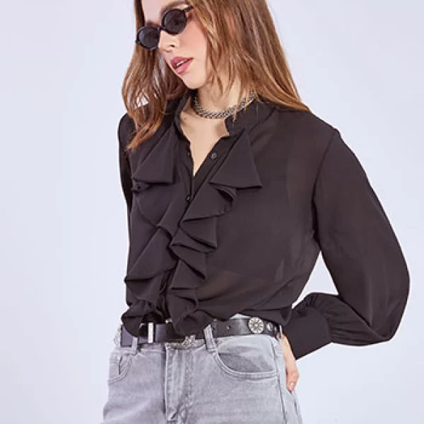 Πουκάμισο με βολάν λεπτομέρειες SQ9420.3996+2