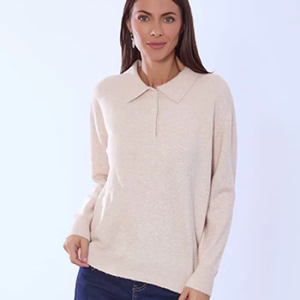 Πουλόβερ με γιακά και κουμπιά WT1738.4090+5