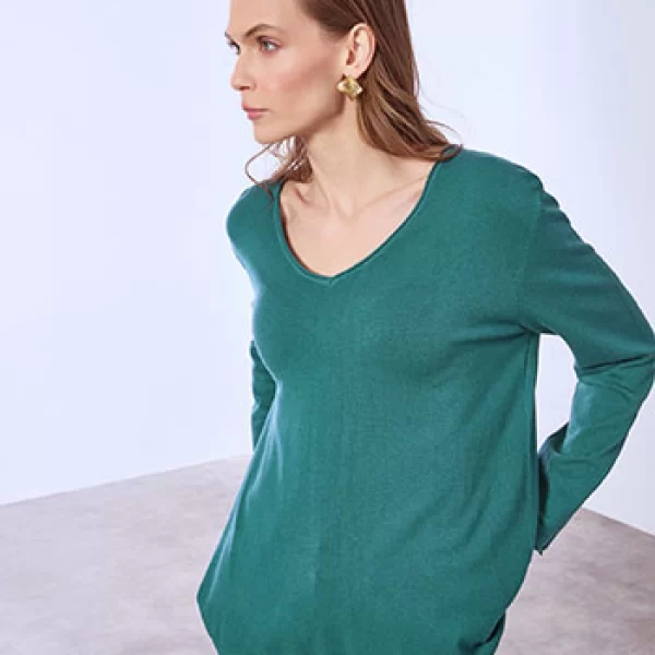 Πουλόβερ με αφινίριστες λεπτομέρειες SQ1042.4320+7