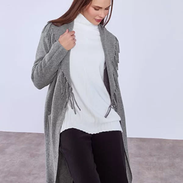 Ζακέτα με κρόσσια WT7910.5750+2