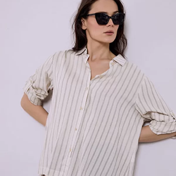 Πουκάμισο ριγέ ασύμμετρο SQ7948.3135+1