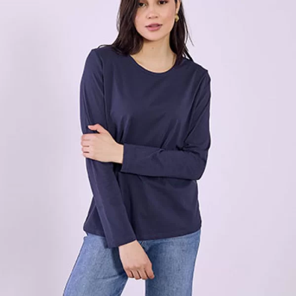 Μπλούζα μονόχρωμη με βαμβάκι SQ7616.4216+9