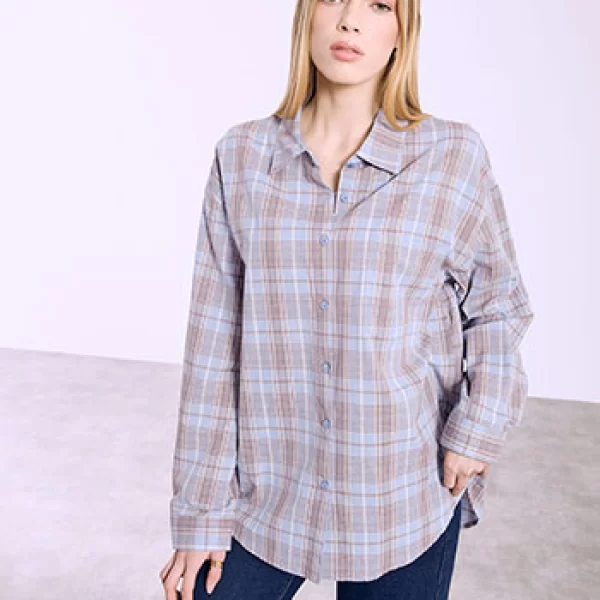 Πουκάμισο καρό με τσέπη SQ9844.3046+3