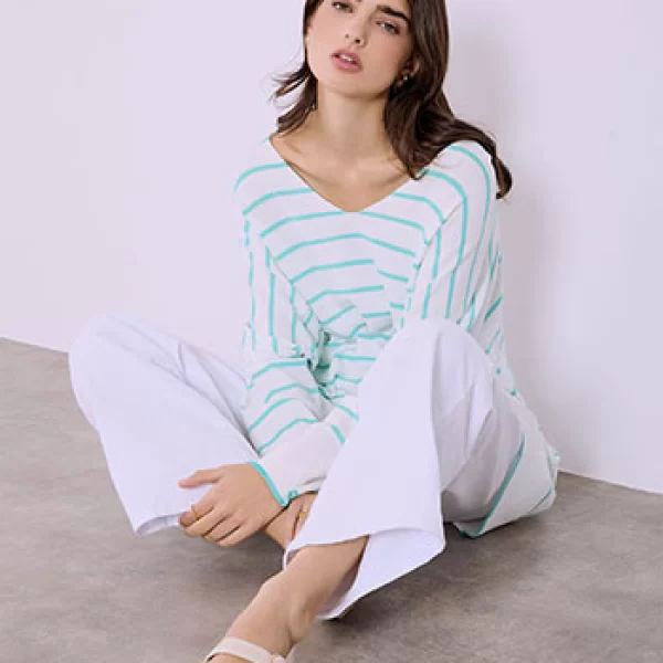 Μπλούζα ριγέ oversized SQ7561.4063+2