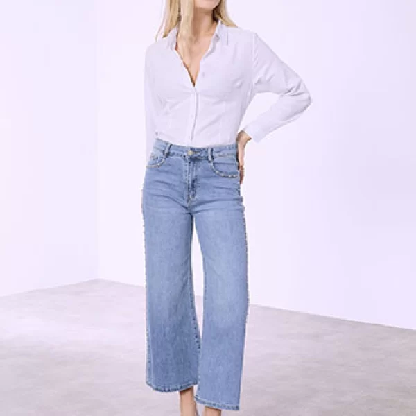 Τζιν με τρουκς wide leg SQ1628.1281+2