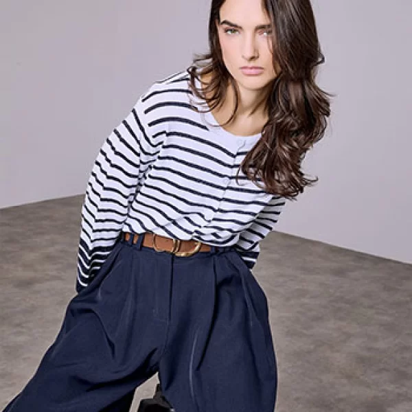 Ζακέτα ριγέ μεταλλιζέ SQ7616.5530+5