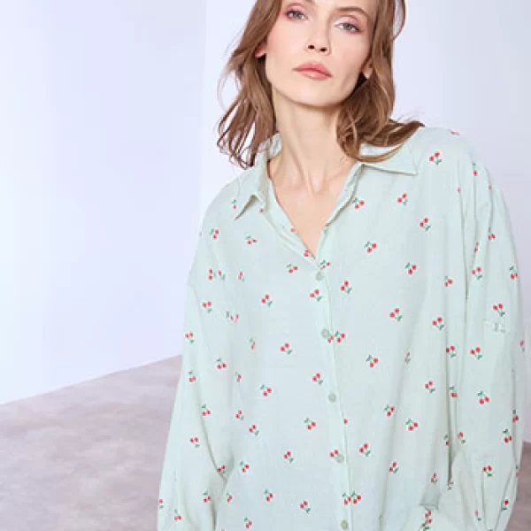 Πουκάμισο βαμβακερό με κεράσια SQ7591.3028+6