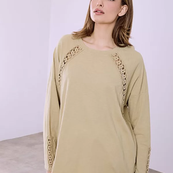 Μπλούζα με πλεκτές κροσέ λεπτομέρειες SQ7834.4659+4