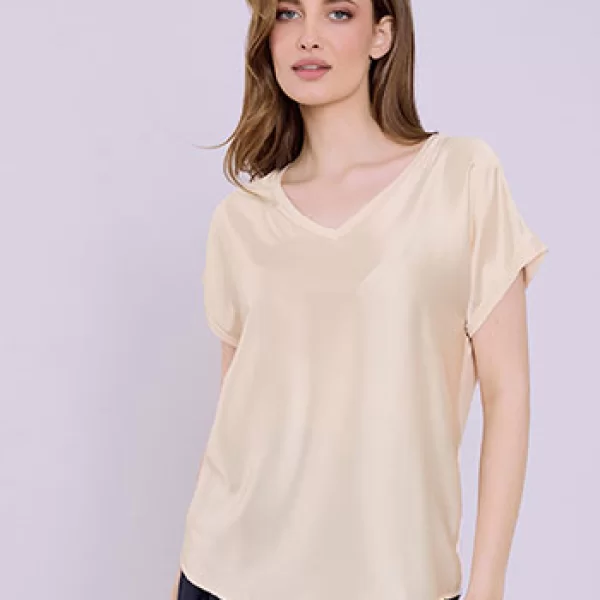 Μπλούζα με συνδυασμό υφασμάτων SQ7616.4615+4