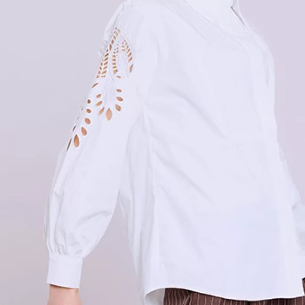 Πουκάμισο βαμβακερό με κέντημα SQ9844.3039+1