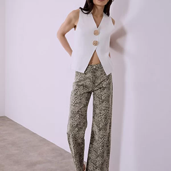 Τζιν λεοπάρ wide leg με βαμβάκι SQ1628.1107+2