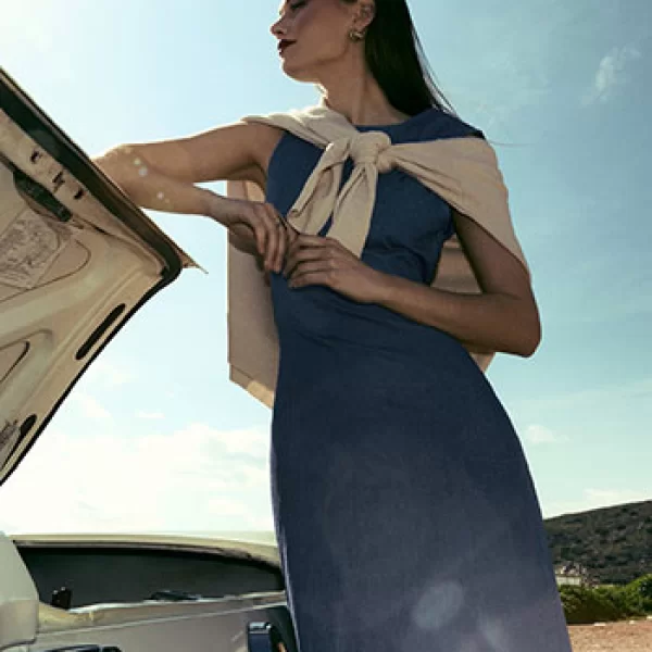 Φόρεμα μίντι με denim όψη SQ9844.8220+2