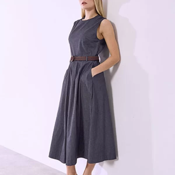 Φόρεμα denim με ζώνη SQ9844.8215+2