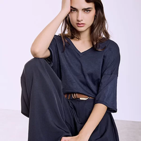 Μπλούζα με γυριστό μανίκι SQ9489.4677+5