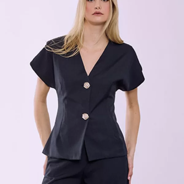 Γιλέκο με ανάγλυφα κουμπιά SQ7880.5070+4