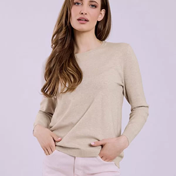 Πουλόβερ μονόχρωμο με απαλή υφή SQ1738.4886+4