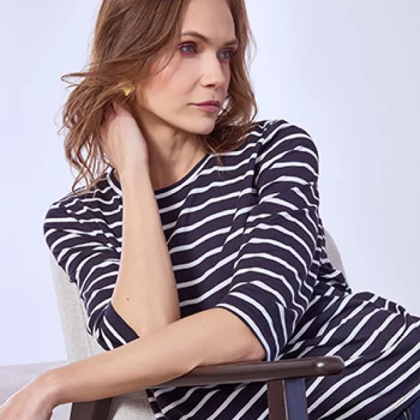 Celestino Μπλούζα ριγέ με βαμβάκι SQ7616.4605+2