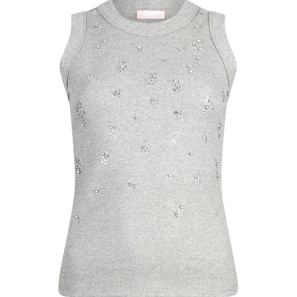 LIU-JO TANK TOP ΣΤΡΑΣ ΓΚΡΙ