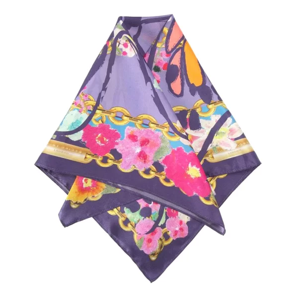 KURT GEIGER ΦΟΥΛΑΡI BANDANA SCARF LOGO MΩΒ/ΠΟΛΥΧΡΩΜΟ