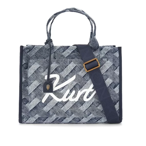 KURT GEIGER ΤΣΑΝΤΑ ΩΜΟΥ/CROSSBODY ΚURT TOTE IMANTAΣ LOGO DENIM ΜΠΛΕ