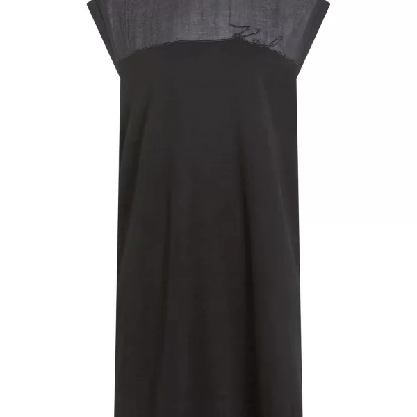 KARL LAGERFELD ΦΟΡΕΜΑ MIDI SIGNAATURE T-SHIRT LOGO ΜΑΥΡΟ