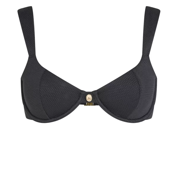Karl Lagerfeld KARL LAGERFELD ΜΑΓΙΩ BIKINI TOP HOTEL UNDERWIRE LOGO ΜΑΥΡΟ