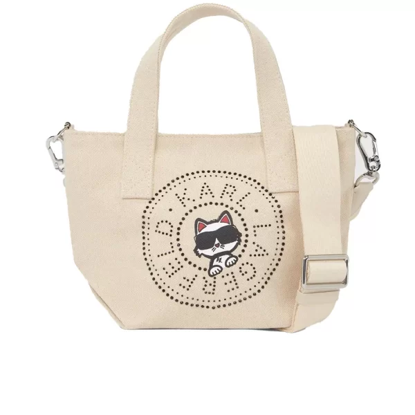 Karl Lagerfeld KARL LAGERFELD ΤΣΑΝΤΑ ΧΕΙΡΟΣ/CROSSBODY IKON CHOUP RH SM SHOPPER LOGO ΕΚΡΟΥ