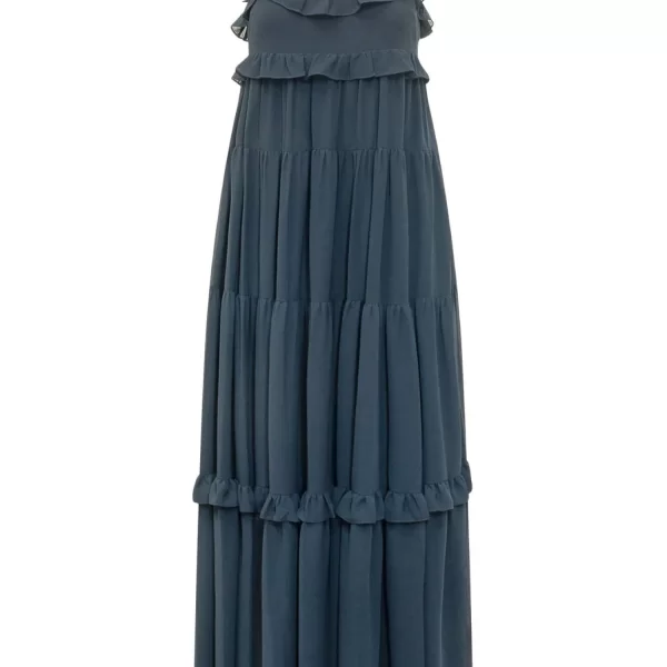 MICHAEL KORS ΦΟΡΕΜΑ MIDI ΒΟΛΑΝ ΜΠΛΕ