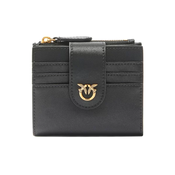 PINKO ΠΟΡΤΟΦΟΛΙ MULTI PURPOSE WALLET VITELLO SETA ΜΑΥΡΟ