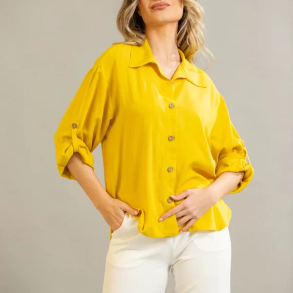 ΠΟΥΚΑΜΙΣΟ ΜΕ ΓΥΡΙΣΤΟ ΜΑΝΙΚΙ Κίτρινο