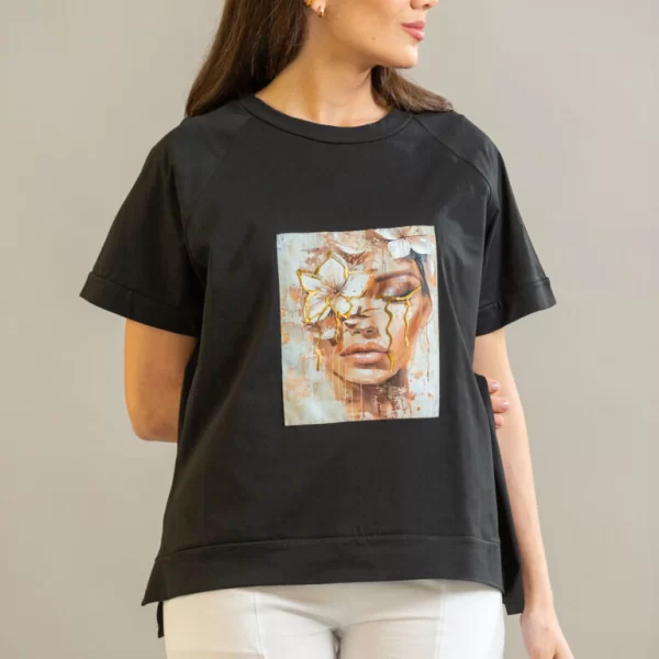 ΜΠΛΟΥΖΑ ΜΕ ΤΥΠΩΜΑ Μαύρο