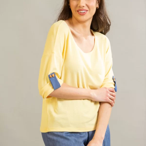 ΜΠΛΟΥΖΑ ΜΕ ΓΥΡΙΣΤΟ ΜΑΝΙΚΙ Κίτρινο